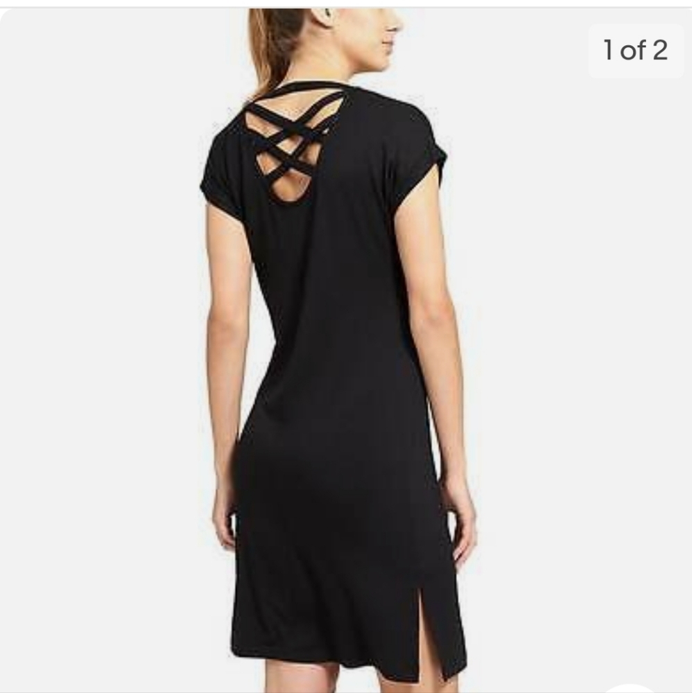 Athleta Lattice Back Sweatshirt Dress